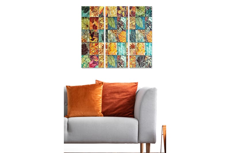 Dekorativ MDF-maling 3-Deler 20x50 cm - Flerfarget - Interiør - Maleri & posters - Lerretsbilder