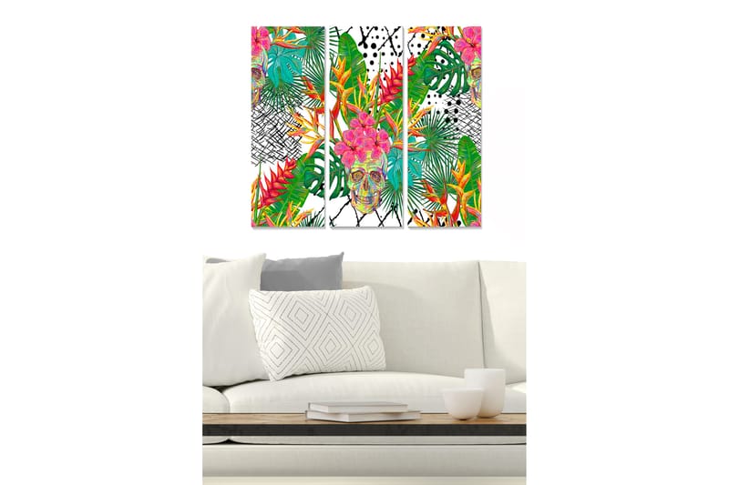 Dekorativ MDF-maling 3-Deler 20x50 cm - Flerfarget - Interiør - Maleri & posters - Lerretsbilder