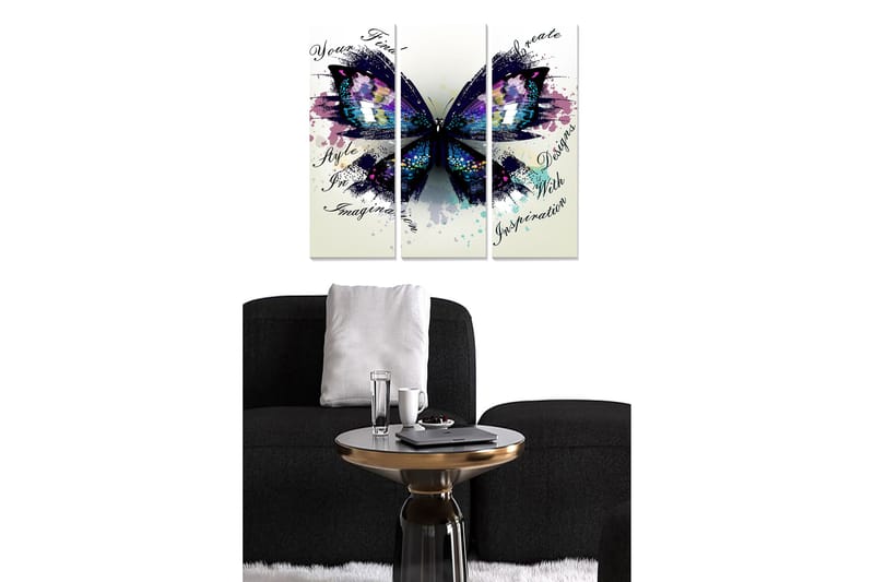 Dekorativ MDF-maling 3-Deler 20x50 cm - Flerfarget - Interiør - Maleri & posters - Lerretsbilder