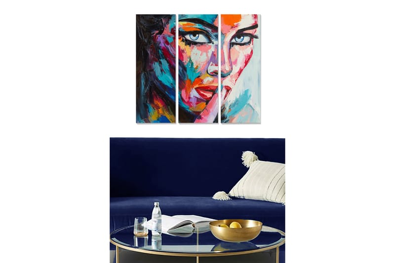 Dekorativ MDF-maling 3-Deler 20x50 cm - Flerfarget - Interiør - Maleri & posters - Lerretsbilder
