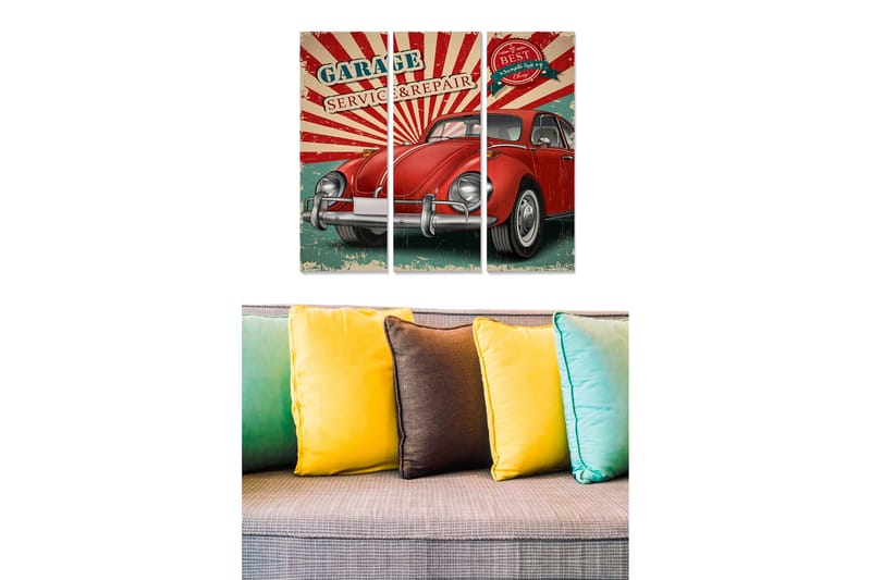 Dekorativ MDF-maling 3-Deler 20x50 cm - Flerfarget - Interiør - Maleri & posters - Lerretsbilder