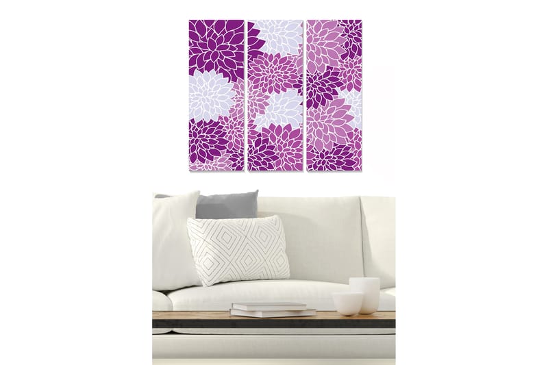 Dekorativ MDF-maling 3-Deler 20x50 cm - Flerfarget - Interiør - Maleri & posters - Lerretsbilder