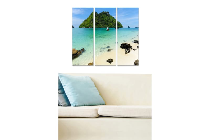 Dekorativ MDF-maling 3-Deler 20x50 cm - Flerfarget - Interiør - Maleri & posters - Lerretsbilder