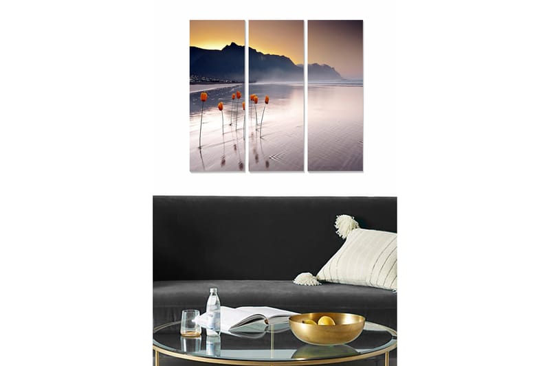 Dekorativ MDF-maling 3-Deler 20x50 cm - Flerfarget - Interiør - Maleri & posters - Lerretsbilder