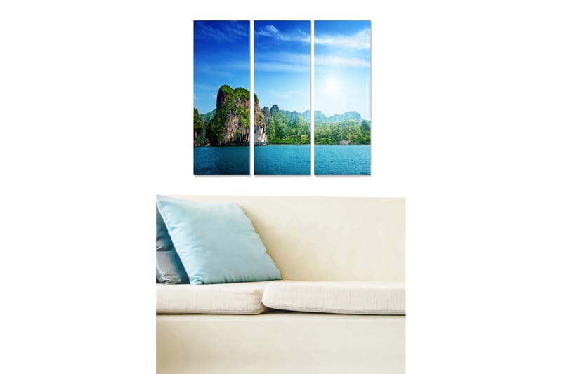 Dekorativ MDF-maling 3-Deler 20x50 cm - Flerfarget - Interiør - Maleri & posters - Lerretsbilder