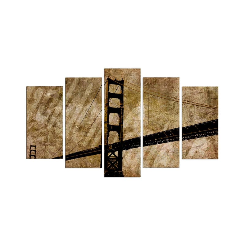 Dekorativ MDF-maling 5-Deler 20x60 cm, Flerfarget