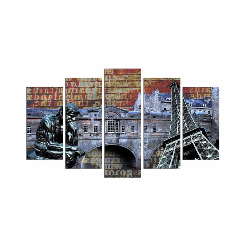 Dekorativ MDF-maling 5-Deler 20x60 cm, Flerfarget