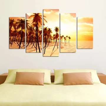 Dekorativ MDF-maling 5-Deler 20x60 cm - Flerfarget - Interiør - Maleri & posters - Lerretsbilder