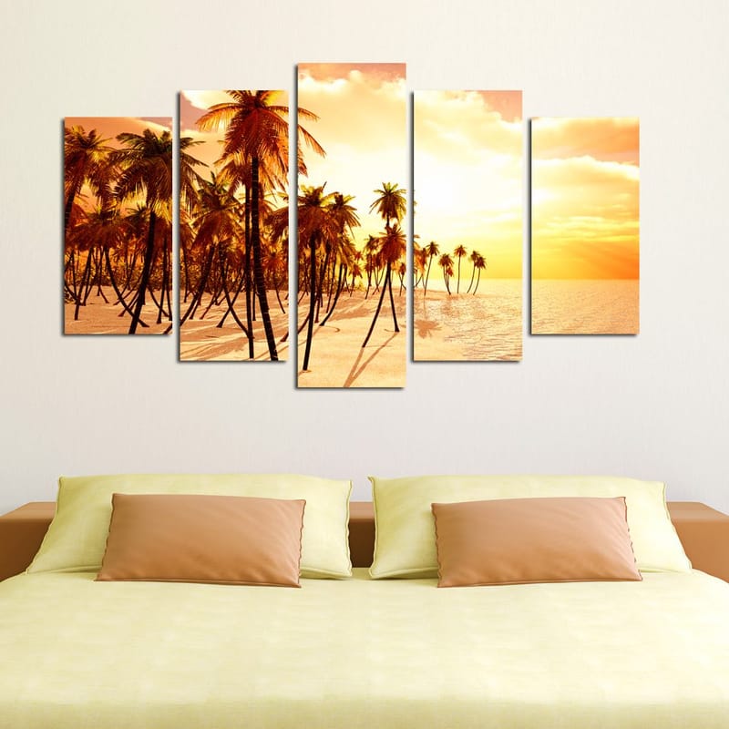 Dekorativ MDF-maling 5-Deler 20x60 cm - Flerfarget - Interiør - Maleri & posters - Lerretsbilder