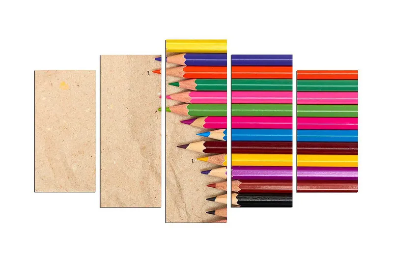 Dekorativ MDF-maling 5-Deler 20x60 cm, Flerfarget