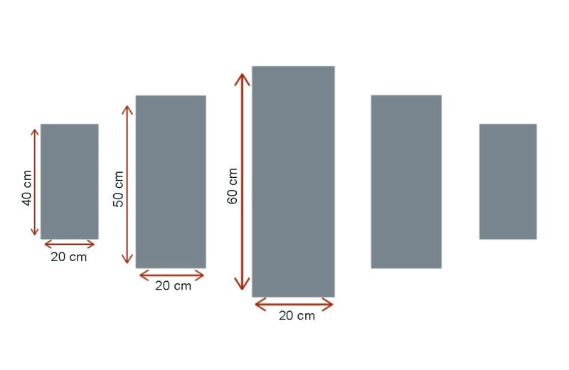 Dekorativ MDF-maling 5-Deler 20x60 cm - Flerfarget - Interiør - Maleri & posters - Lerretsbilder