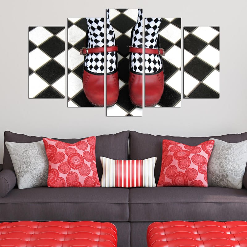 Dekorativ MDF-maling 5-Deler 20x60 cm - Flerfarget - Interiør - Maleri & posters - Lerretsbilder