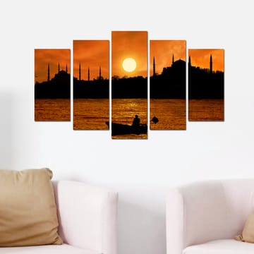 Dekorativ MDF-maling 5-Deler 20x60 cm - Flerfarget - Interiør - Maleri & posters - Lerretsbilder