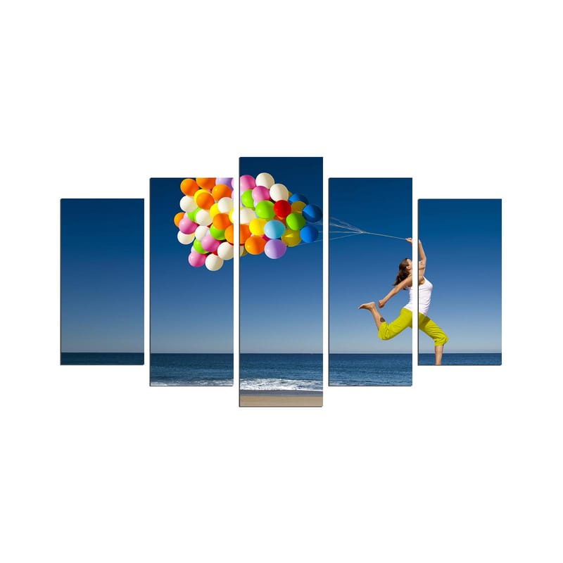 Dekorativ MDF-maling 5-Deler 20x60 cm - Flerfarget - Interiør - Maleri & posters - Lerretsbilder
