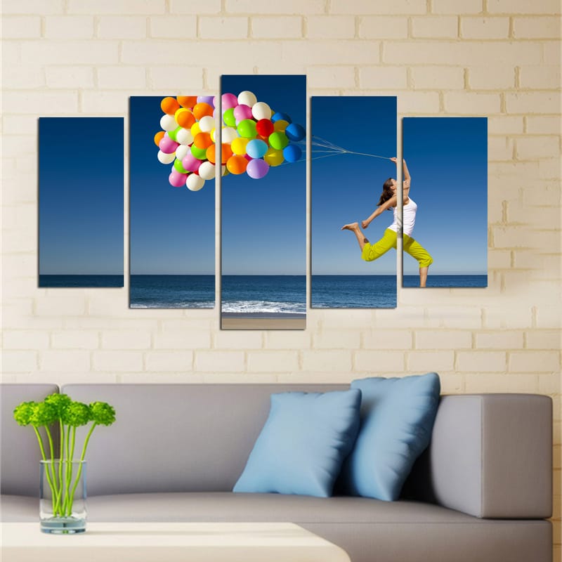 Dekorativ MDF-maling 5-Deler 20x60 cm - Flerfarget - Interiør - Maleri & posters - Lerretsbilder