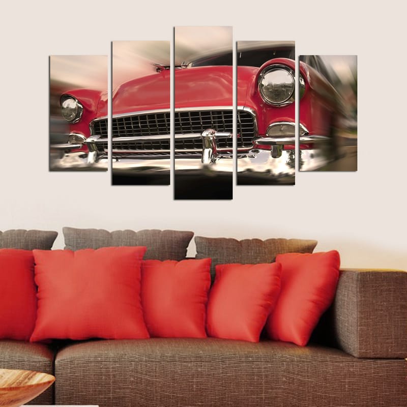 Dekorativ MDF-maling 5-Deler 20x60 cm - Flerfarget - Interiør - Maleri & posters - Lerretsbilder