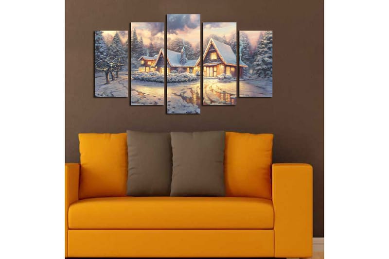 Dekorativ MDF-maling 5-Deler 20x60 cm - Flerfarget - Interiør - Maleri & posters - Lerretsbilder