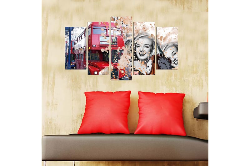 Dekorativ MDF-maling 5-Deler 20x60 cm - Flerfarget - Interiør - Maleri & posters - Lerretsbilder