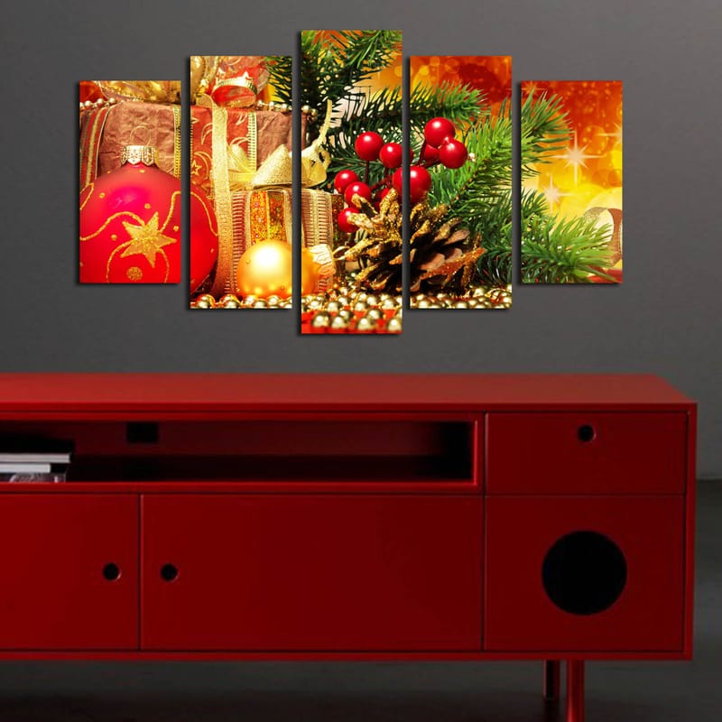 Dekorativ MDF-maling 5-Deler 20x60 cm - Flerfarget - Interiør - Maleri & posters - Lerretsbilder
