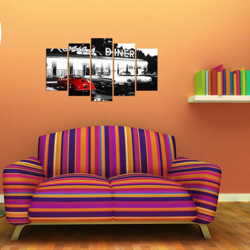 Dekorativ MDF-maling 5-Deler 20x60 cm - Flerfarget - Interiør - Maleri & posters - Lerretsbilder