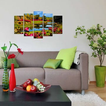 Dekorativ MDF-maling 5-Deler 20x60 cm - Flerfarget - Interiør - Maleri & posters - Lerretsbilder