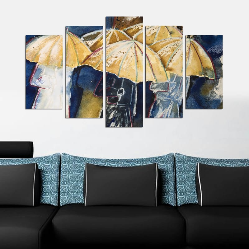 Dekorativ MDF-maling 5-Deler 20x60 cm - Flerfarget - Interiør - Maleri & posters - Lerretsbilder