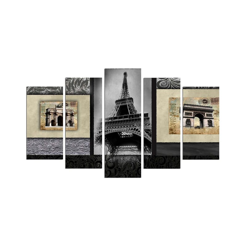 Dekorativ MDF-maling 5-Deler 20x60 cm - Flerfarget - Interiør - Maleri & posters - Lerretsbilder