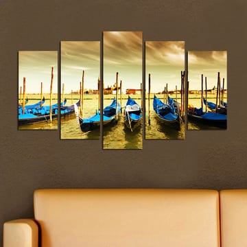 Dekorativ MDF-maling 5-Deler 20x60 cm - Flerfarget - Interiør - Maleri & posters - Lerretsbilder