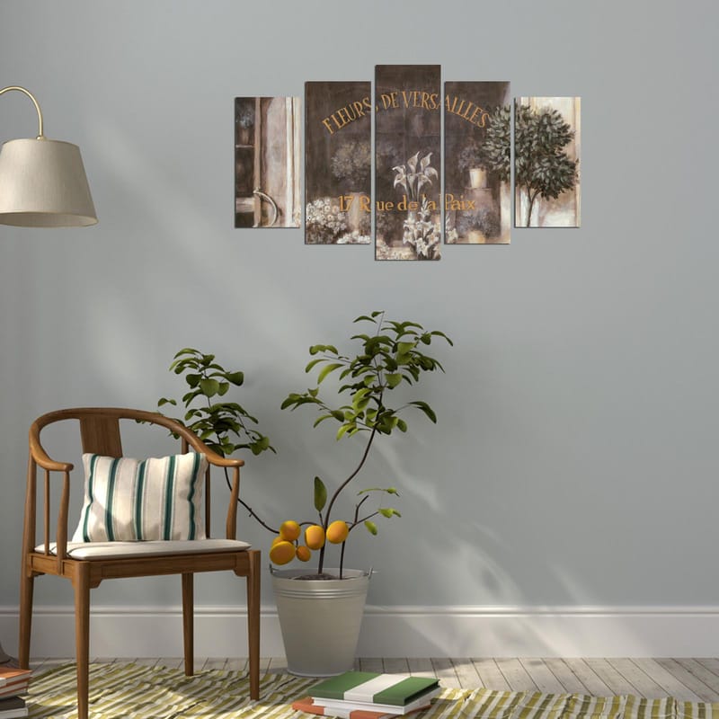 Dekorativ MDF-maling 5-Deler 20x60 cm - Flerfarget - Interiør - Maleri & posters - Lerretsbilder