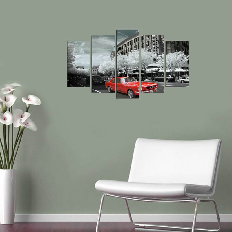 Dekorativ MDF-maling 5-Deler 20x60 cm - Flerfarget - Interiør - Maleri & posters - Lerretsbilder