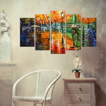 Dekorativ MDF-maling 5-Deler 20x60 cm - Flerfarget - Interiør - Maleri & posters - Lerretsbilder