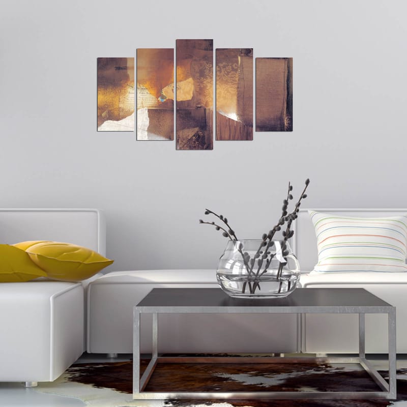 Dekorativ MDF-maling 5-Deler 20x60 cm - Flerfarget - Interiør - Maleri & posters - Lerretsbilder