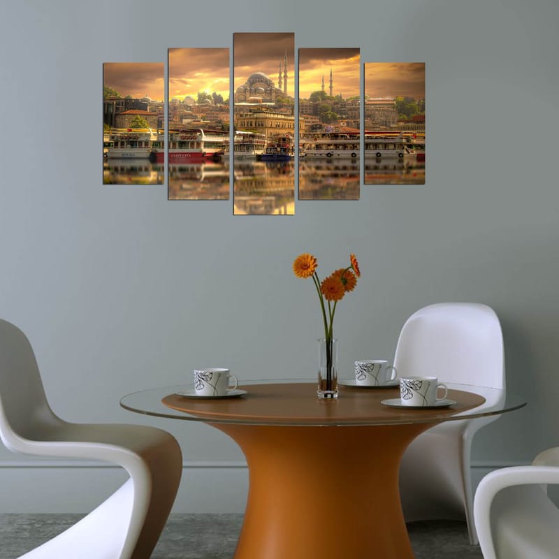 Dekorativ MDF-maling 5-Deler 20x60 cm - Flerfarget - Interiør - Maleri & posters - Lerretsbilder