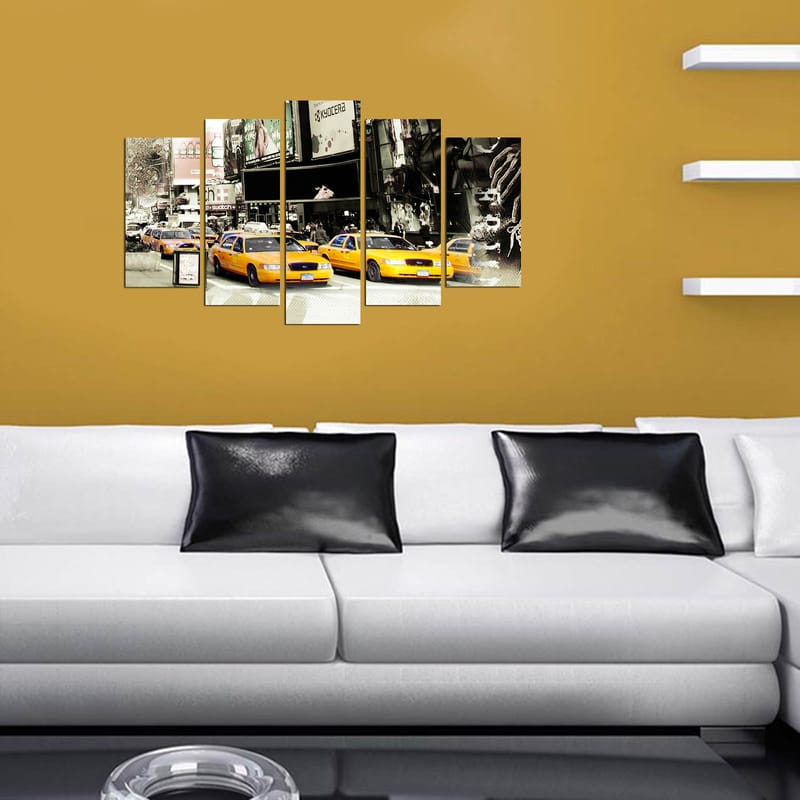 Dekorativ MDF-maling 5-Deler 20x60 cm - Flerfarget - Interiør - Maleri & posters - Lerretsbilder