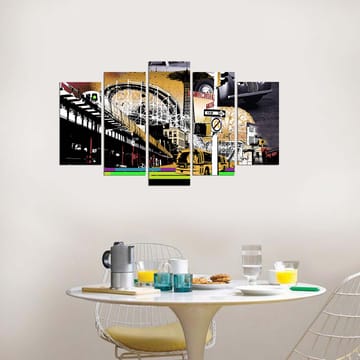 Dekorativ MDF-maling 5-Deler 20x60 cm - Flerfarget - Interiør - Maleri & posters - Lerretsbilder