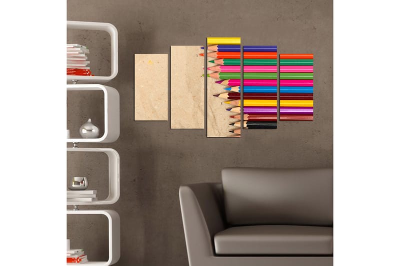 Dekorativ MDF-maling 5-Deler 20x60 cm - Flerfarget - Interiør - Maleri & posters - Lerretsbilder