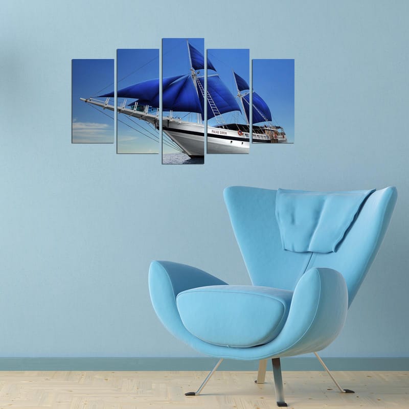 Dekorativ MDF-maling 5-Deler 20x60 cm - Flerfarget - Interiør - Maleri & posters - Lerretsbilder