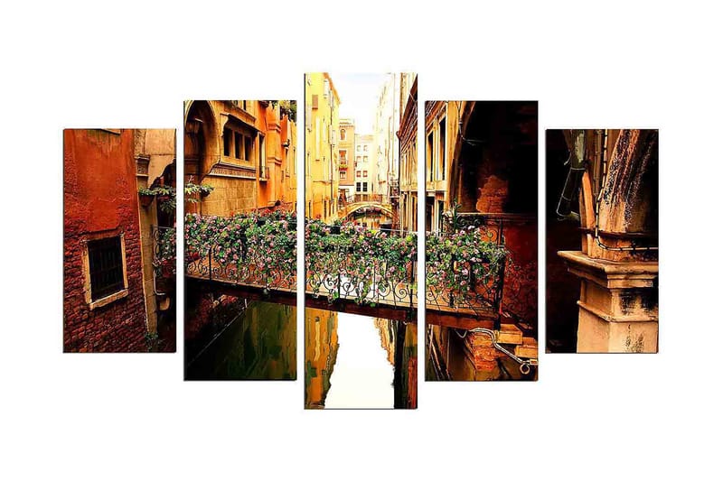 Dekorativ MDF-maling 5-Deler 20x60 cm - Flerfarget - Interiør - Maleri & posters - Lerretsbilder
