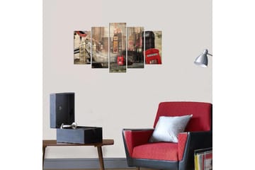 Dekorativ MDF-maling 5-Deler 20x60 cm - Flerfarget - Interiør - Maleri & posters - Lerretsbilder