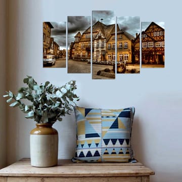 Dekorativ MDF-maling 5-Deler 20x60 cm - Flerfarget - Interiør - Maleri & posters - Lerretsbilder