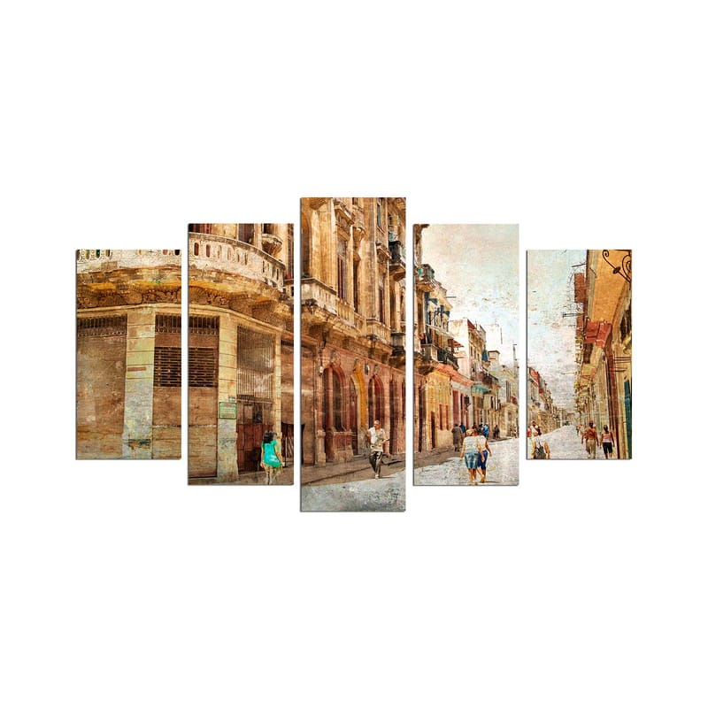 Dekorativ MDF-maling 5-Deler 20x60 cm - Flerfarget - Interiør - Maleri & posters - Lerretsbilder