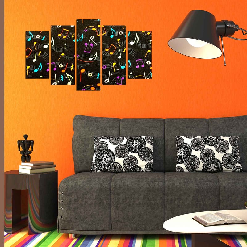 Dekorativ MDF-maling 5-Deler 20x60 cm - Flerfarget - Interiør - Maleri & posters - Lerretsbilder