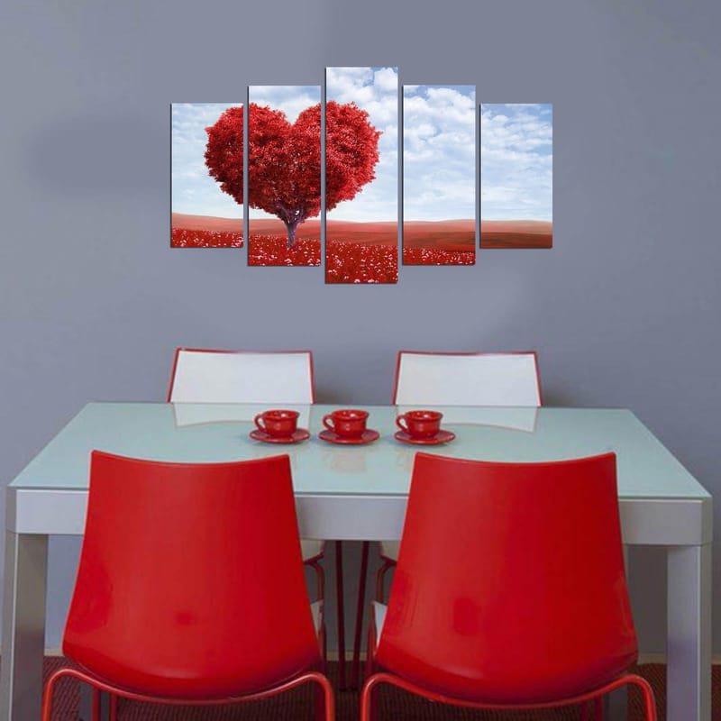 Dekorativ MDF-maling 5-Deler 20x60 cm - Flerfarget - Interiør - Maleri & posters - Lerretsbilder
