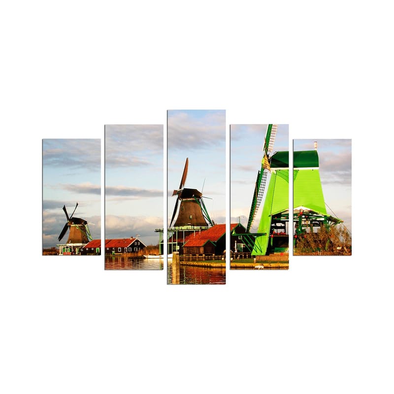 Dekorativ MDF-maling 5-Deler 20x60 cm - Flerfarget - Interiør - Maleri & posters - Lerretsbilder
