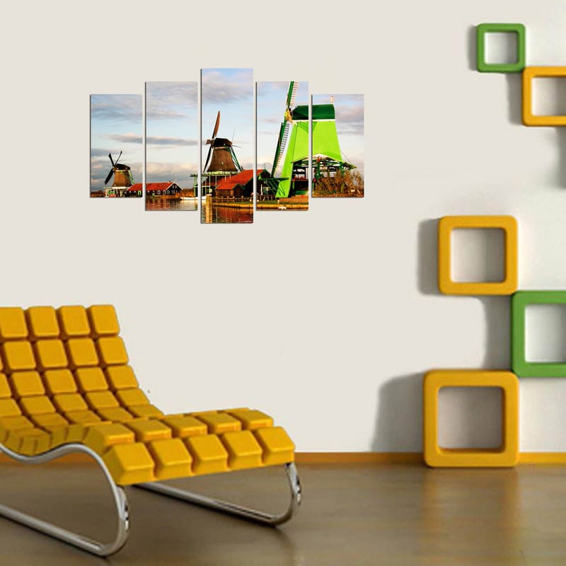 Dekorativ MDF-maling 5-Deler 20x60 cm - Flerfarget - Interiør - Maleri & posters - Lerretsbilder