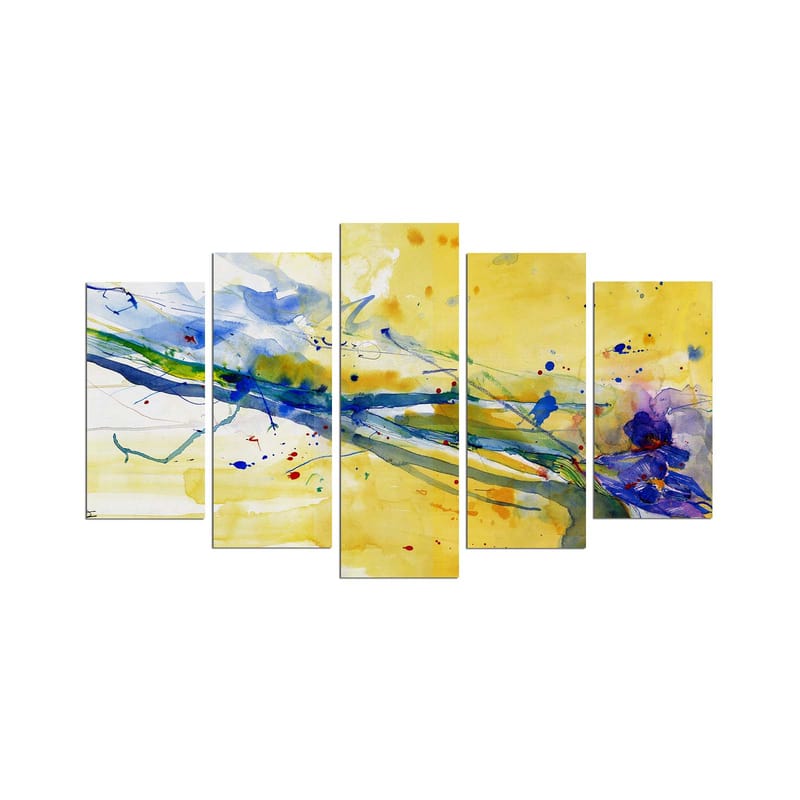 Dekorativ MDF-maling 5-Deler 20x60 cm - Flerfarget - Interiør - Maleri & posters - Lerretsbilder