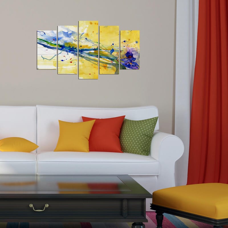 Dekorativ MDF-maling 5-Deler 20x60 cm - Flerfarget - Interiør - Maleri & posters - Lerretsbilder