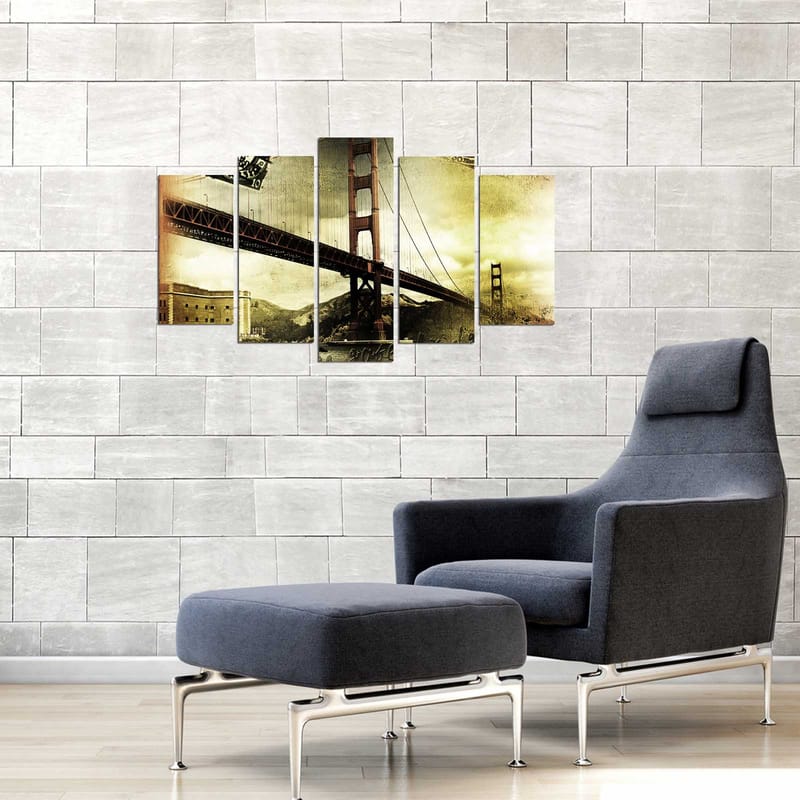 Dekorativ MDF-maling 5-Deler 20x60 cm - Flerfarget - Interiør - Maleri & posters - Lerretsbilder