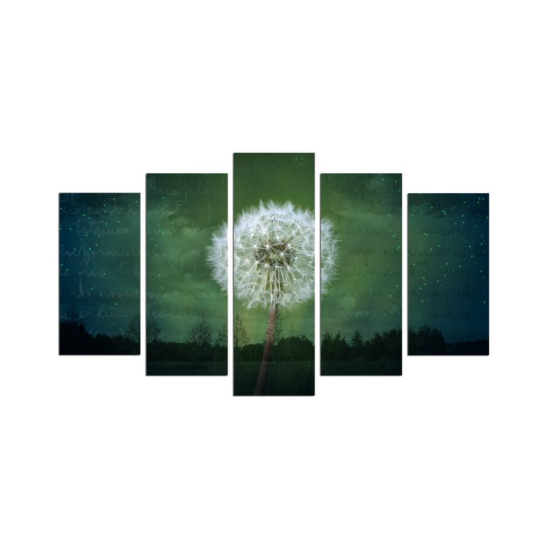 Dekorativ MDF-maling 5-Deler 20x60 cm - Flerfarget - Interiør - Maleri & posters - Lerretsbilder