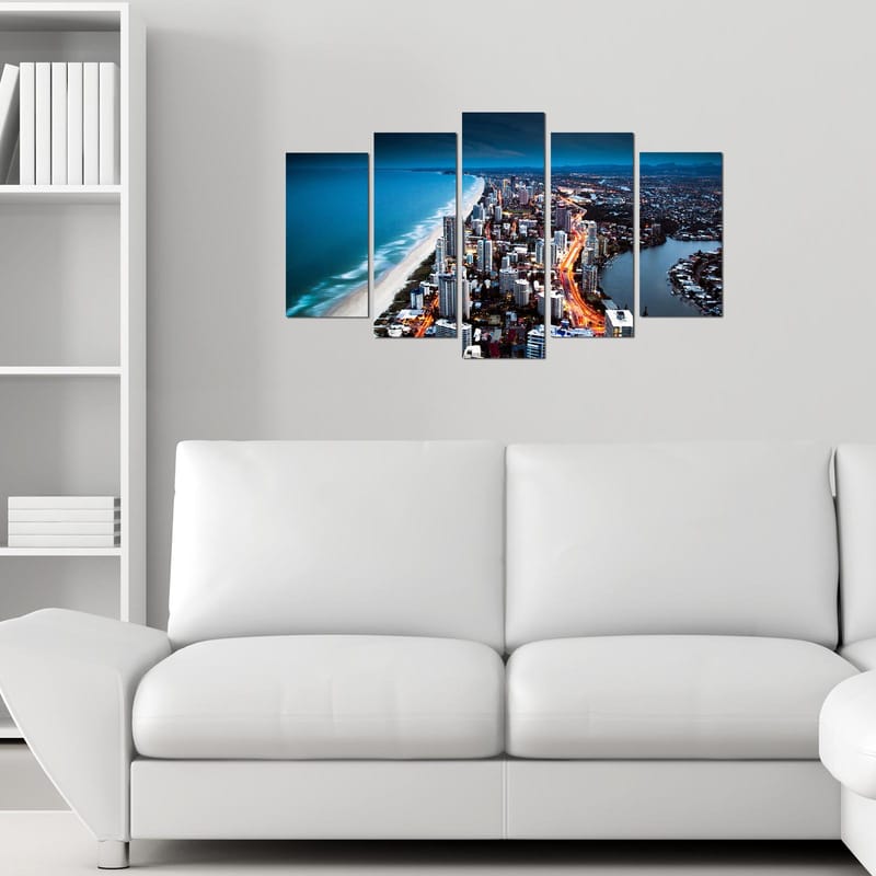 Dekorativ MDF-maling 5-Deler 20x60 cm - Flerfarget - Interiør - Maleri & posters - Lerretsbilder